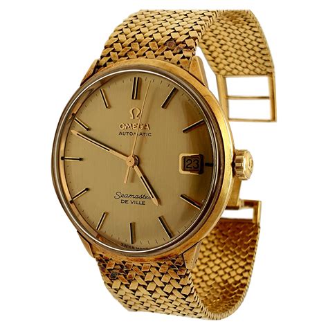 omega deville all gold mens watch|men's omega de ville watches.